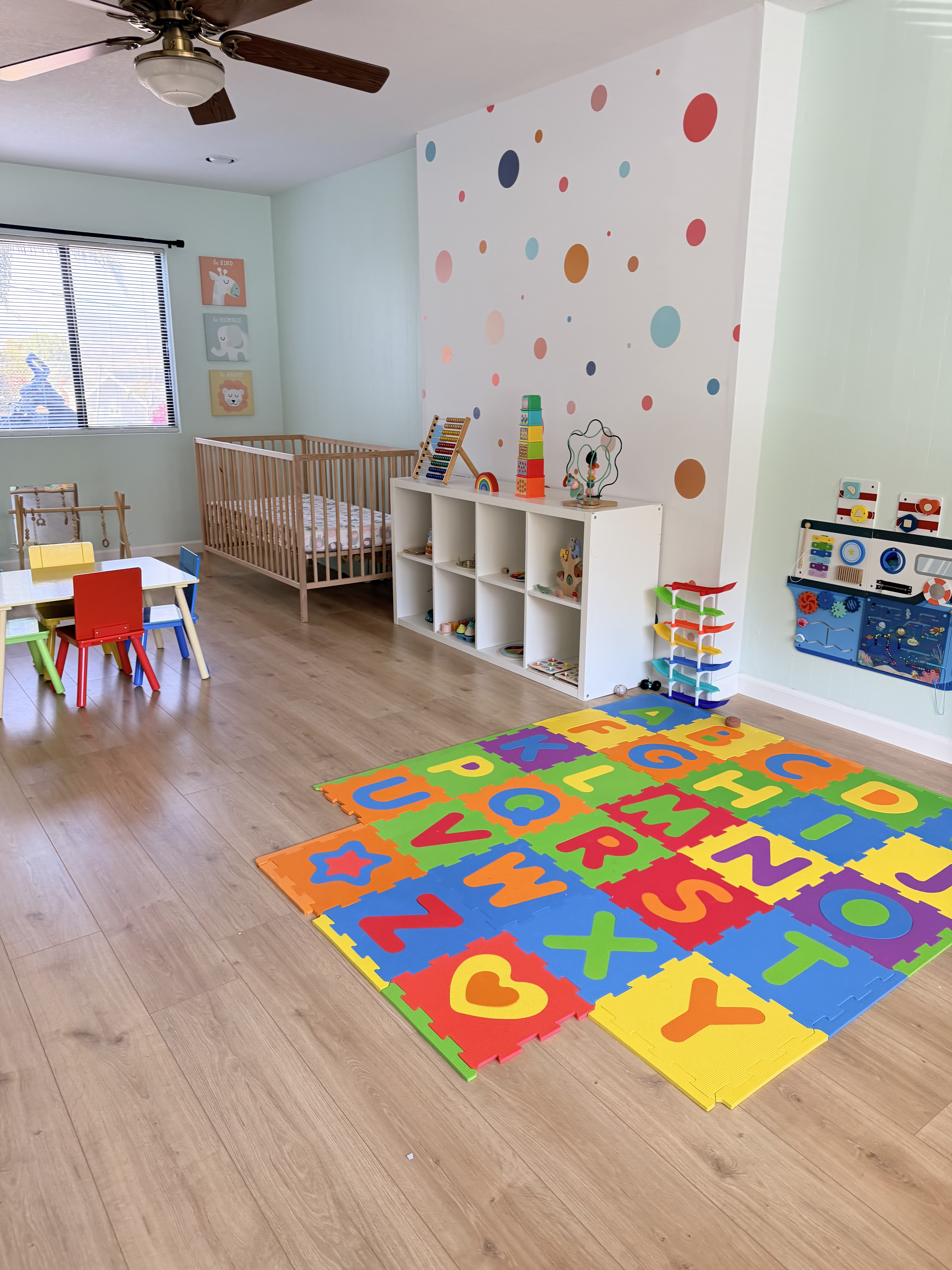 Room with alphabet mat