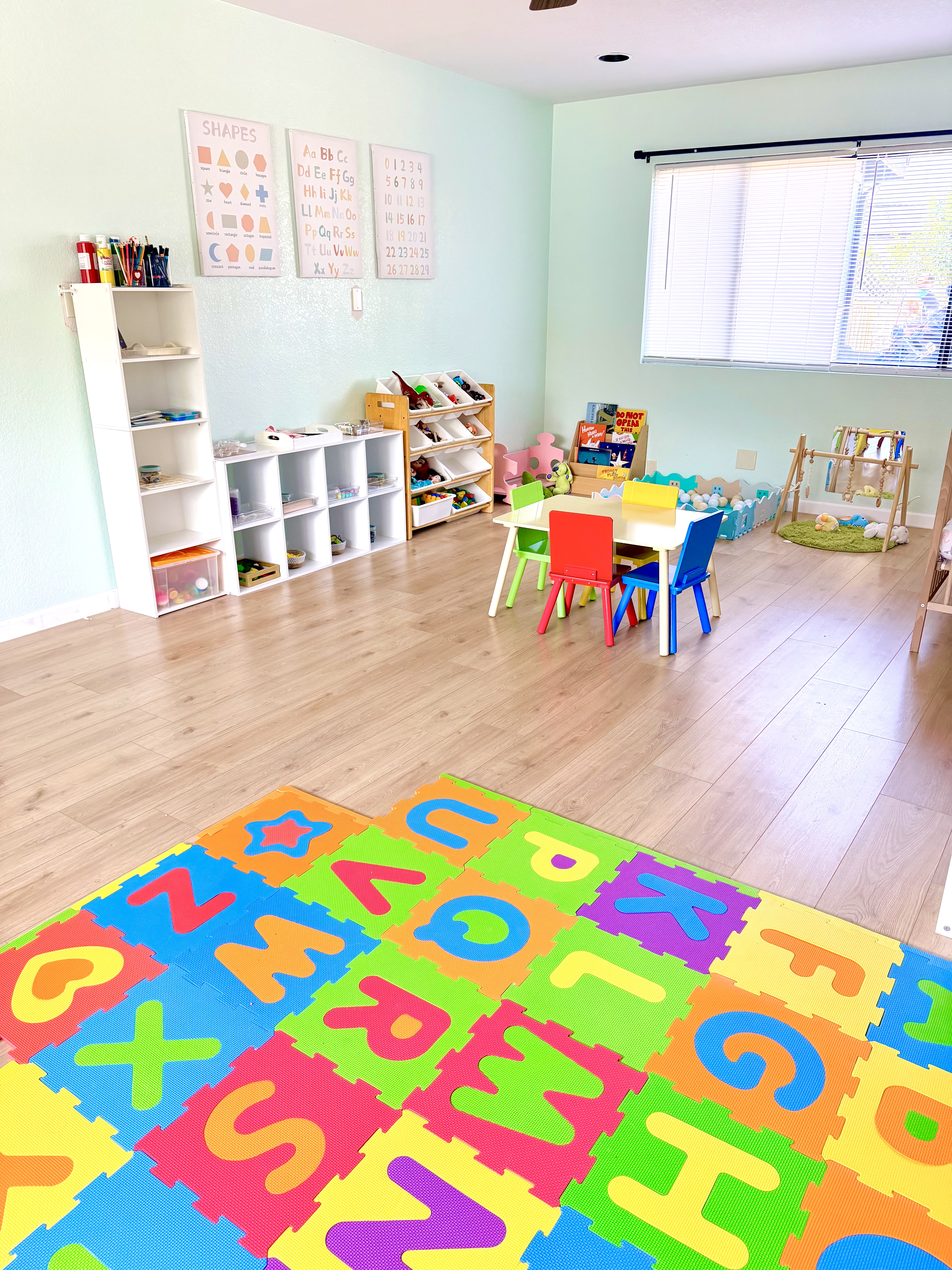 Classroom with alphabet mat