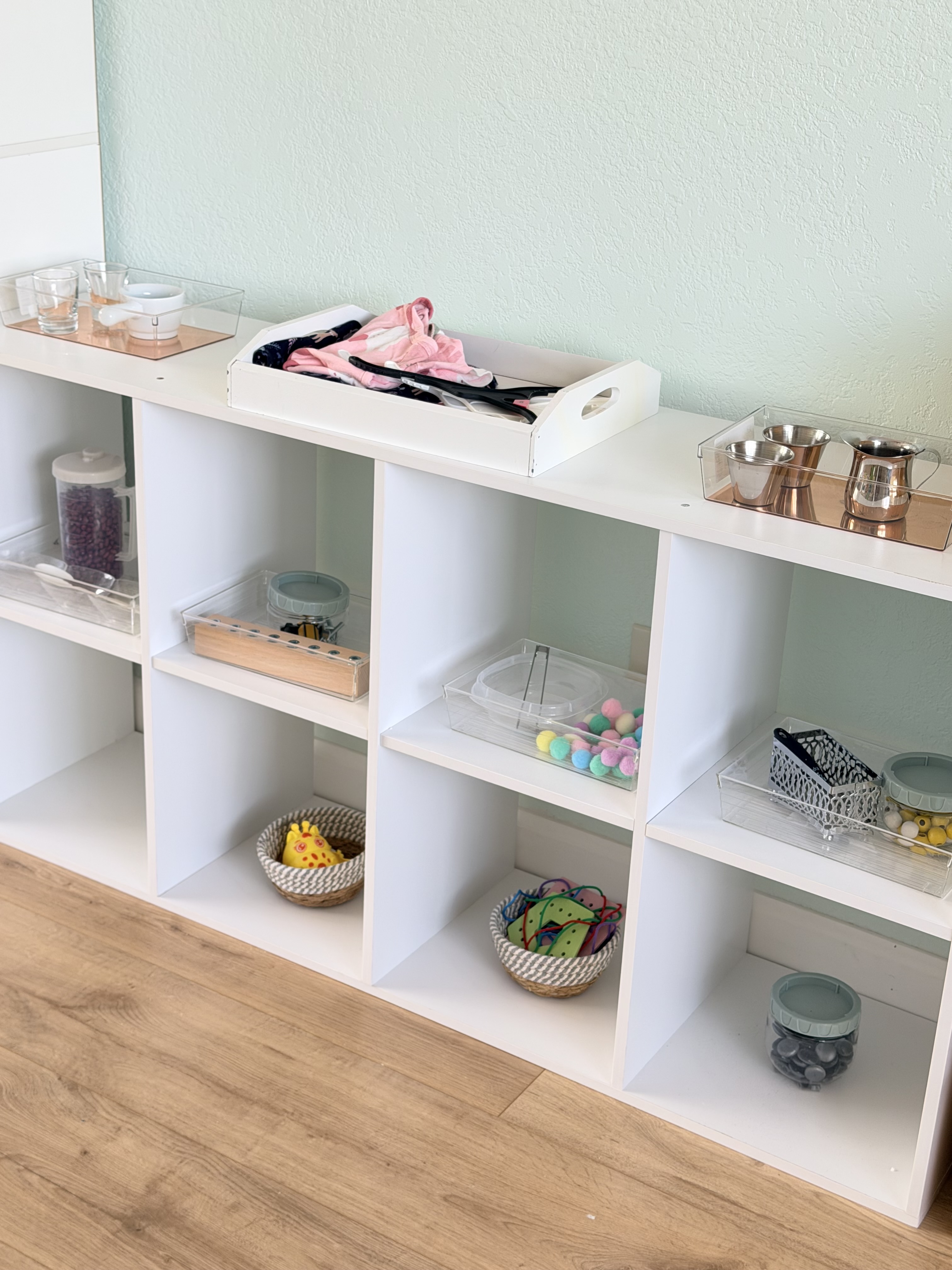 Montessori shelf close-up