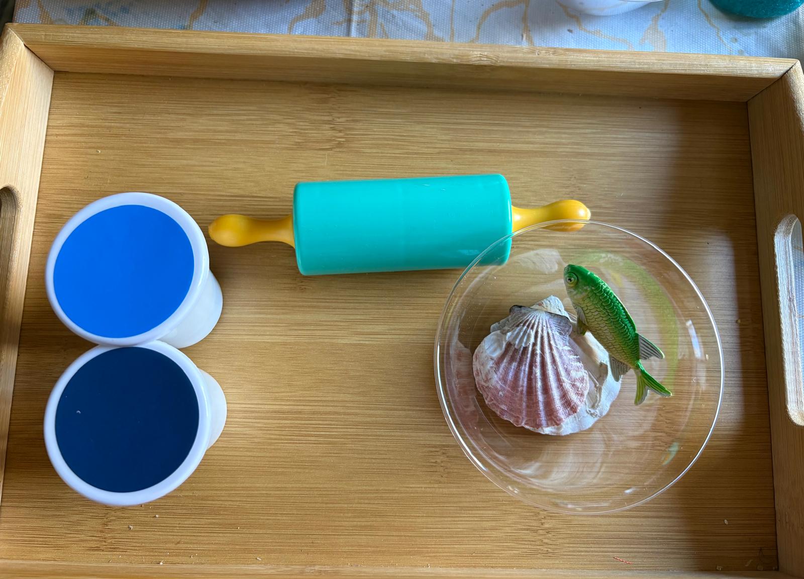 Play dough and sensory tray